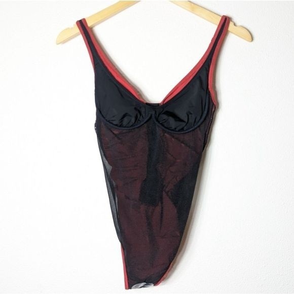 Gottex Red One Piece Swim Suit Ruched Studded Maillot size 6 NWT - Picture 5 of 12